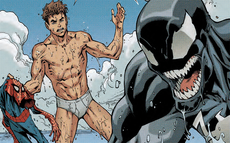 In a new Marvel comic, Spider-Man and Venom had a beach fight which feature...